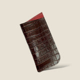 [Croc pattern] <br>glasses case<br>color: dark brown