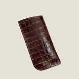 [Croc pattern] <br>glasses case<br>color: dark brown