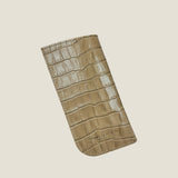 [Croc pattern] <br>glasses case<br>color: taupe