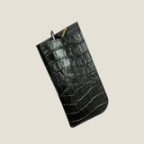 [Croc pattern] <br>glasses case<br>color: black