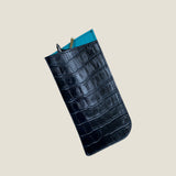 [Croc pattern] <br>glasses case<br>color: navy
