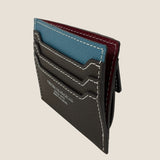 [French calf] <br>mini snap wallet<br>color: Jean blue x ice gray