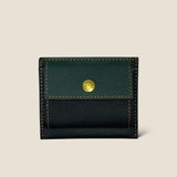 [French calf] <br>mini snap wallet<br>color: dark green x black
