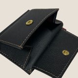 [French calf] <br>mini snap wallet<br>color: dark green x black