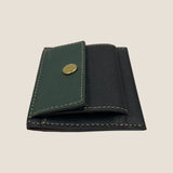 [French calf] <br>mini snap wallet<br>color: dark green x black