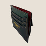 [French calf] <br>mini snap wallet<br>color: dark green x black
