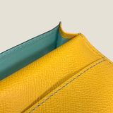 [French calf] <br>Thread gusset card case<br>color: yellow