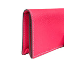 [French calf] <br>Through gachi card case<br>color: Fuchsha pink