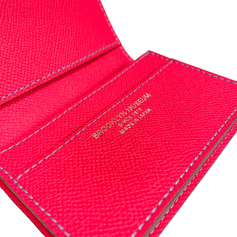 [French calf] <br>Through gachi card case<br>color: Fuchsha pink