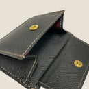 [French calf] <br>Mini -snap wallet<br>color: Black x Green Stitch<br>【Build-to-order manufacturing】