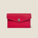 [French calf] <br>Flap card case<br>color: Fuchsha pink