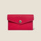 [French calf] <br>Flap card case<br>color: Fuchsha pink