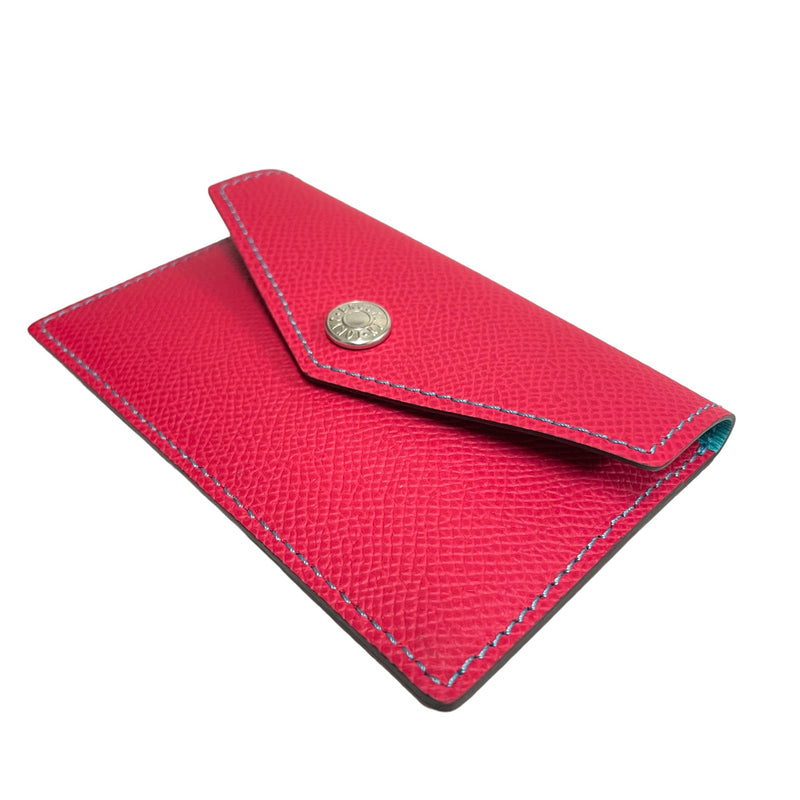 [French calf] <br>Flap card case<br>color: Fuchsha pink