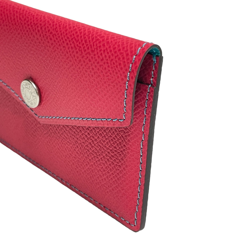 [French calf] <br>Flap card case<br>color: Fuchsha pink