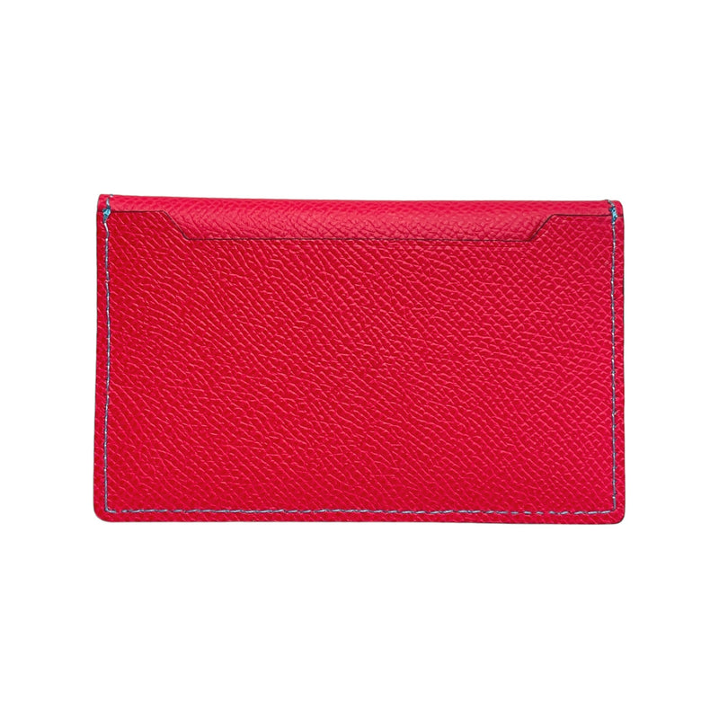 [French calf] <br>Flap card case<br>color: Fuchsha pink