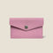 [French calf] <br>Flap card case<br>color: Mauve Pink