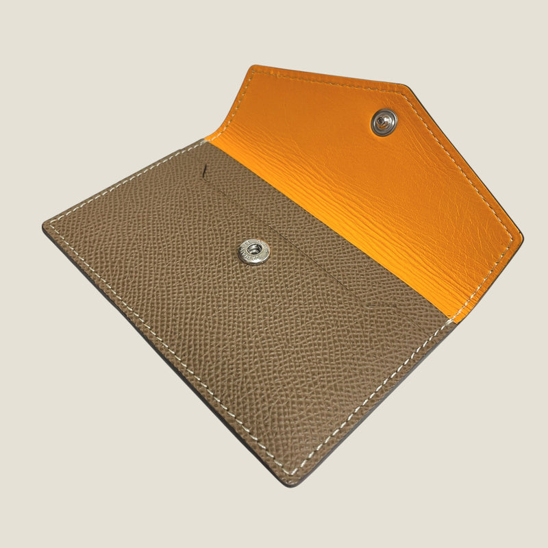 [フレンチカーフ] <br>フラップカードケース<br>color：トープ