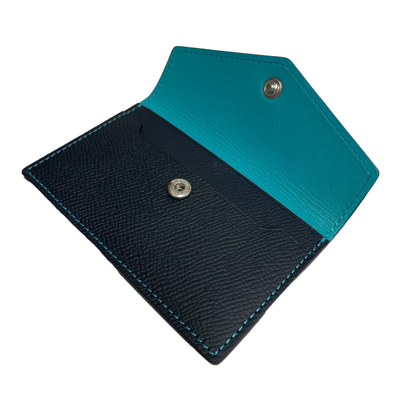 [French calf] <br>Flap card case<br>color: Navy