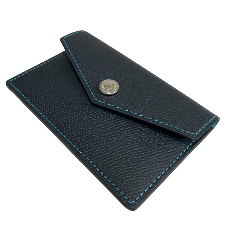 [French calf] <br>Flap card case<br>color: Navy