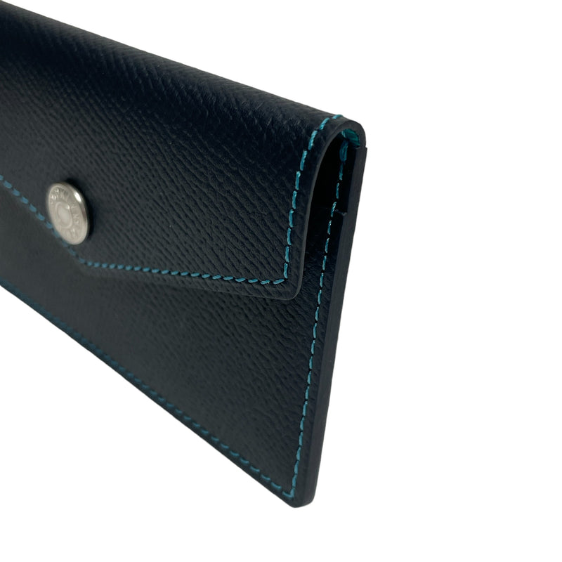 [French calf] <br>Flap card case<br>color: Navy