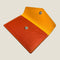 [フレンチカーフ] <br>フラップカードケース<br>color：オレンジ