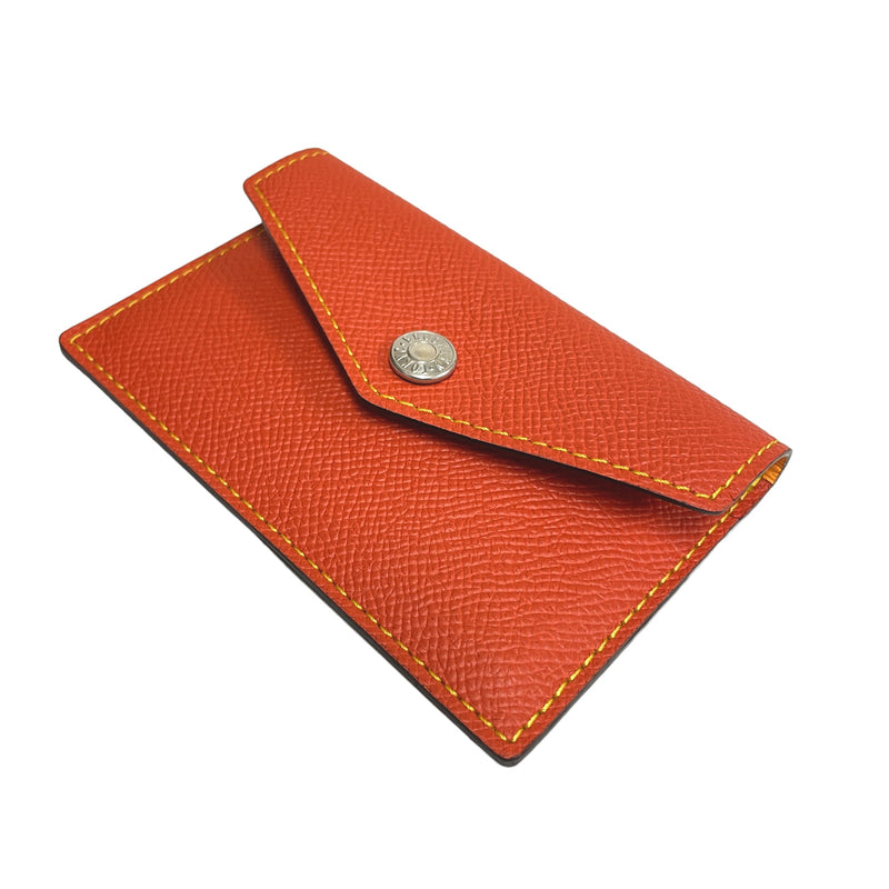 [French calf] <br>Flap card case<br>color: Orange