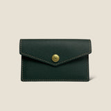 [French calf] <br>flap card case<br>color: dark green
