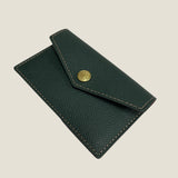 [French calf] <br>flap card case<br>color: dark green