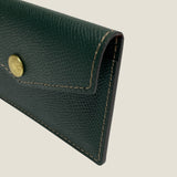 [French calf] <br>flap card case<br>color: dark green