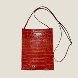 [Croc pattern]<br>Box sacoche L<br>color: red