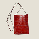 [Croc pattern]<br>Box sacoche L<br>color: red