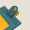 [French calf] <br>ID strap both sides vertical<br>color: Gene Blue