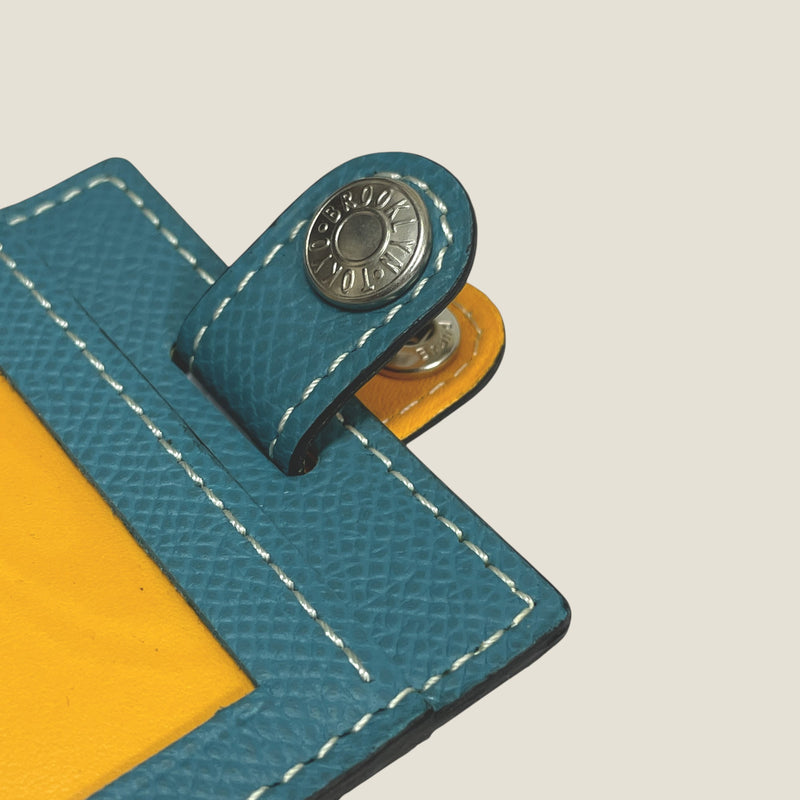 [French calf] <br>ID strap both sides vertical<br>color: Gene Blue
