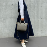 [Shrink leather]<br>Athena shoulder bag<br>color: ethane gray