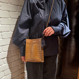 [Croc pattern]<br>Box sacoche L<br>color: khaki