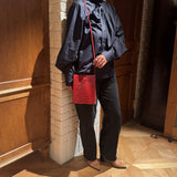 [Croc pattern]<br>Box sacoche L<br>color: red