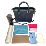 [Shrink leather]<br>Athena shoulder bag<br>color: navy