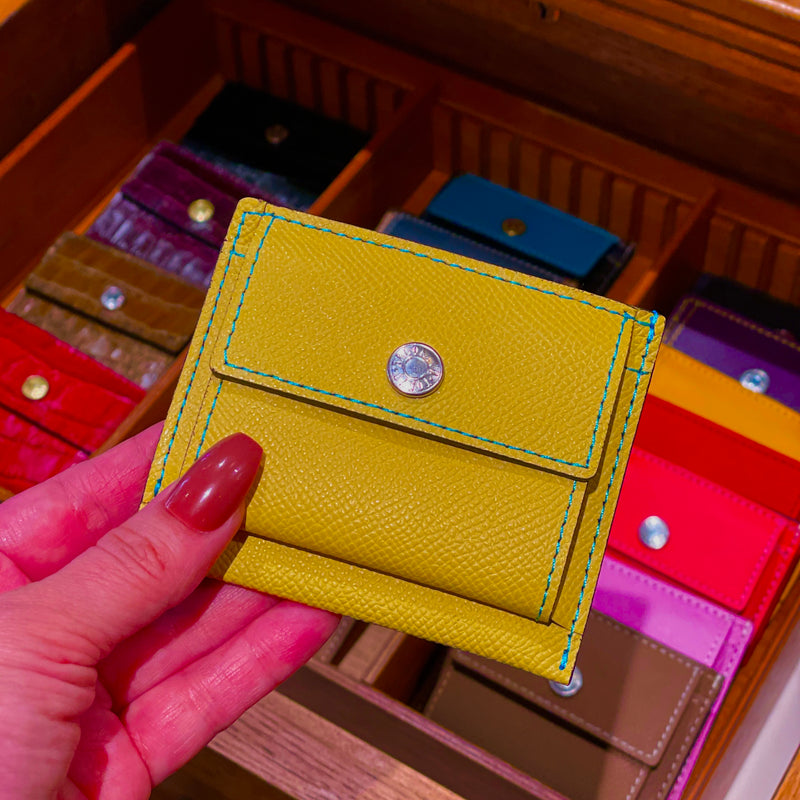 [French calf] <br>Mini -snap wallet<br>color: Lemon yellow