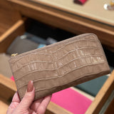 [Croc pattern] <br>L zip long wallet<br>color: taupe