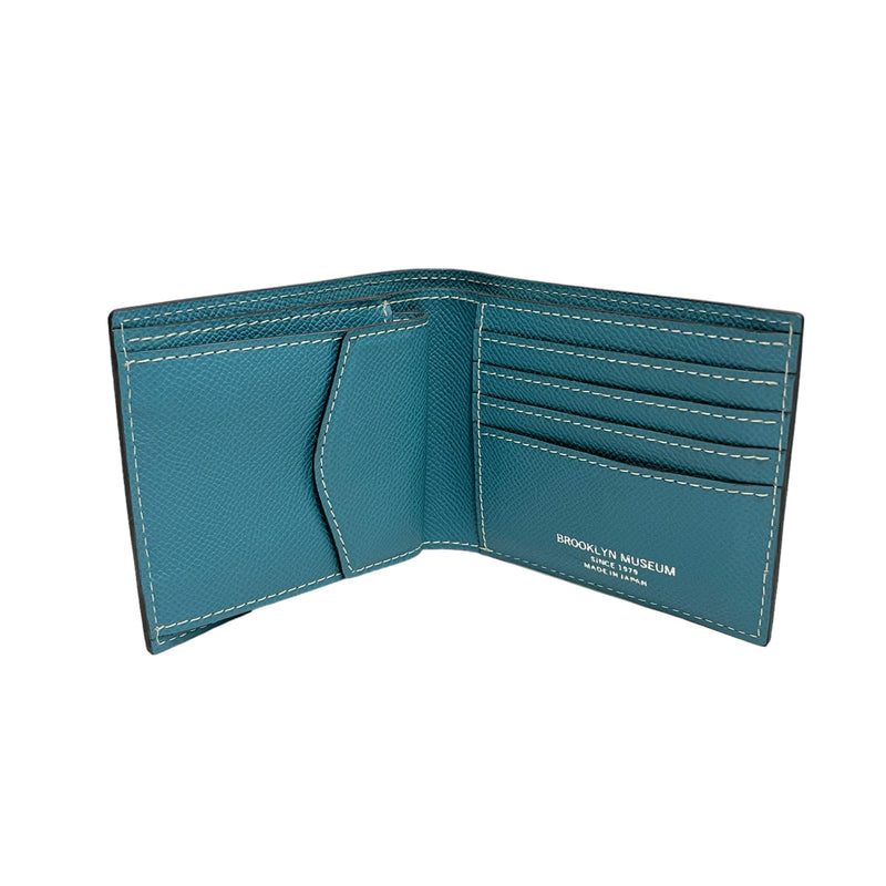 [French calf]<br>International wallet<br>color: Aqua Blue