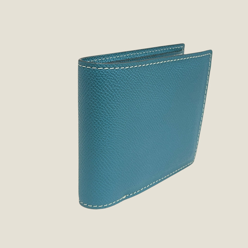 [フレンチカーフ]<br>インターナショナルウォレット<br>color：ジーンブルー