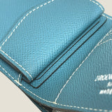 [French calf]<br>international wallet<br>color: Jean blue