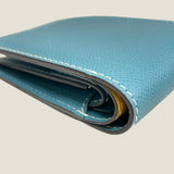 [French calf]<br>international wallet<br>color: Jean blue