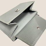 [French calf] <br>mini snap wallet<br>color: Jean blue x ice gray