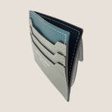 [French calf] <br>mini snap wallet<br>color: Jean blue x ice gray