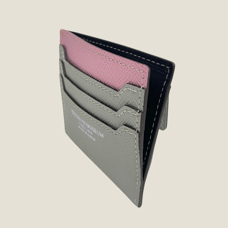 [French calf] <br>Mini -snap wallet<br>Color: Mauve Pink x Ice Gray