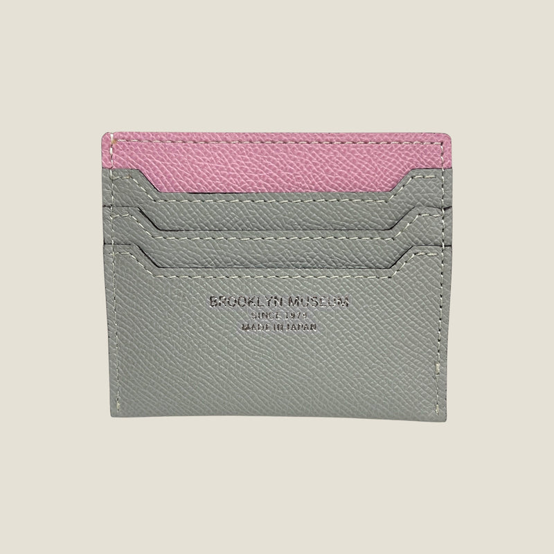 [French calf] <br>Mini -snap wallet<br>Color: Mauve Pink x Ice Gray