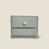 [French calf]<br>mini snap wallet<br>color: ice gray