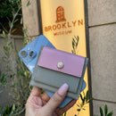 [French calf] <br>Mini -snap wallet<br>Color: Mauve Pink x Ice Gray