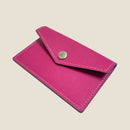 [French calf] <br>Flap card case<br>color: Fuchsha pink